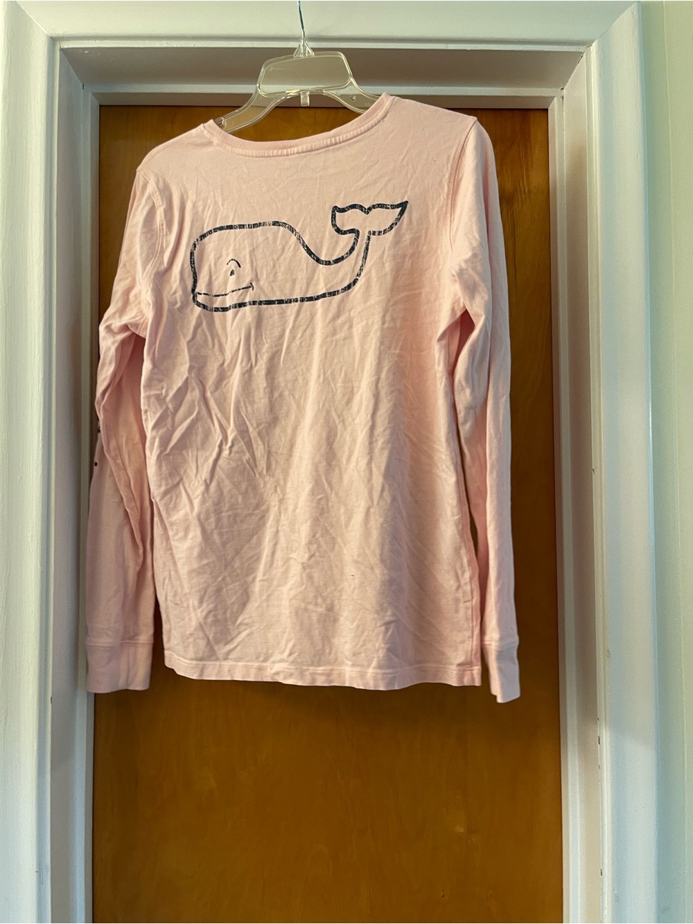 Vineyard Vines Top Women medium Pink Whale Long Sleeve EUC
